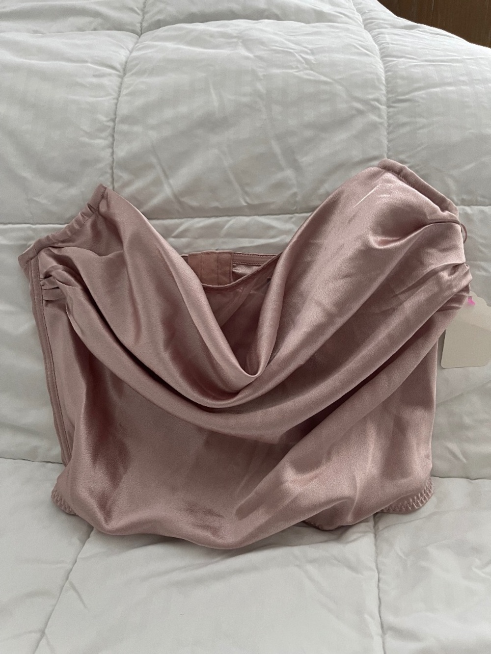 Blue Blush Pink Strapless Bustier Top Women's L Boned Corset NWT